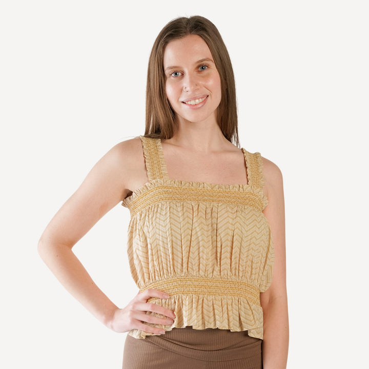 womens winnie tank | tweed | organic cotton woven