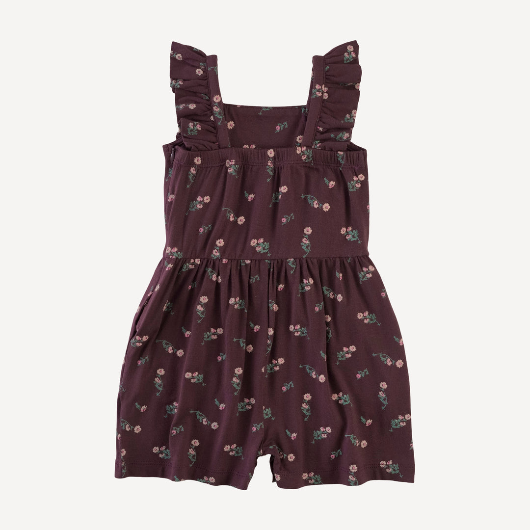 pinafore ruffle romper | huckleberry chamomile | bamboo