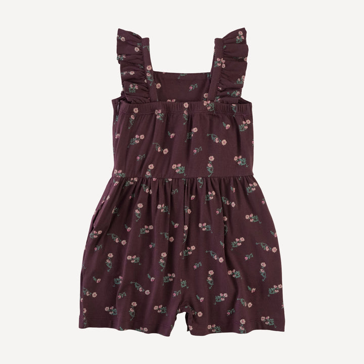 pinafore ruffle romper | huckleberry chamomile | bamboo
