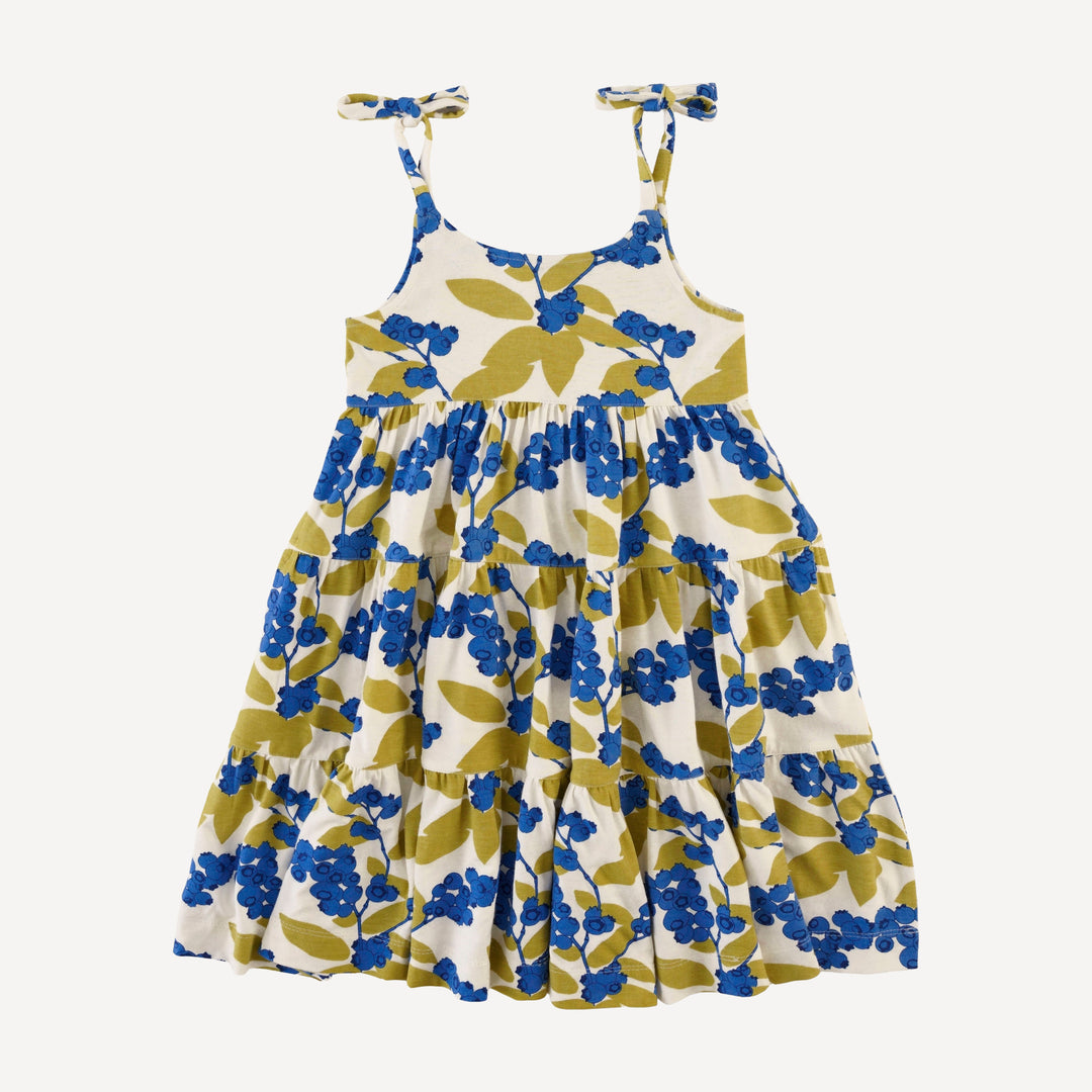 spaghetti tie prairie dress | blueberries | bamboo