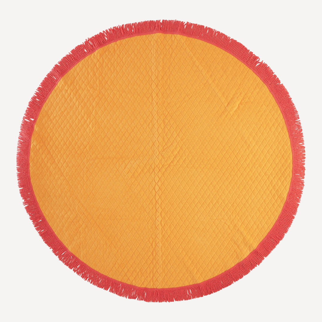 round beach blanket | orange | organic cotton terry