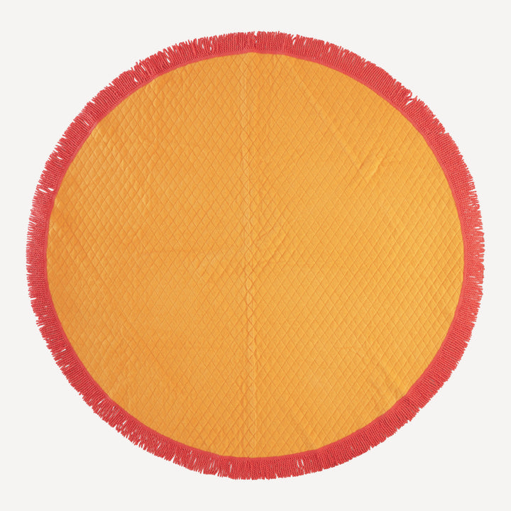 round beach blanket | orange | organic cotton terry