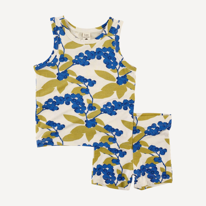 skinny tank + bike short set | blueberries | bamboo