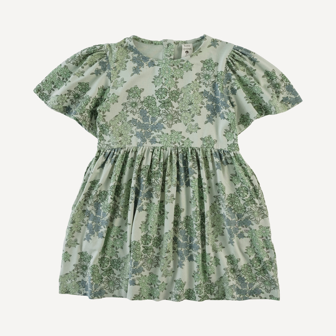 bell sleeve dress | jade wildflower | bamboo