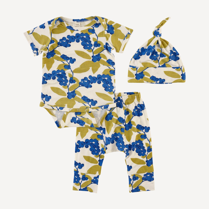 layette set | blueberries | bamboo