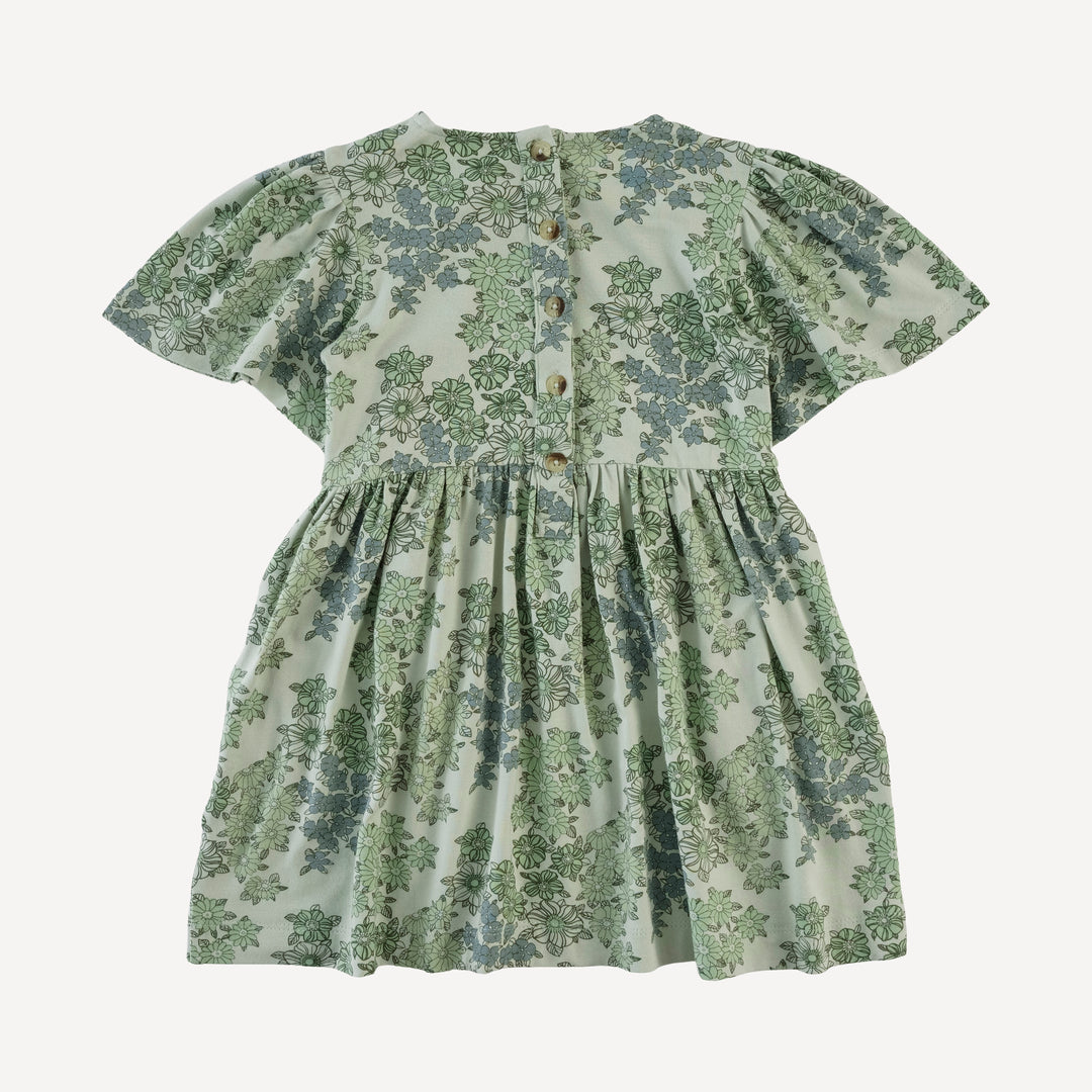 bell sleeve dress | jade wildflower | bamboo