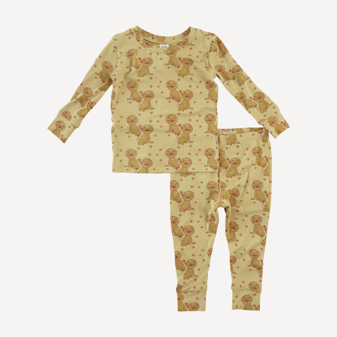 long sleeve crew neck pj set | vintage lion | bamboo