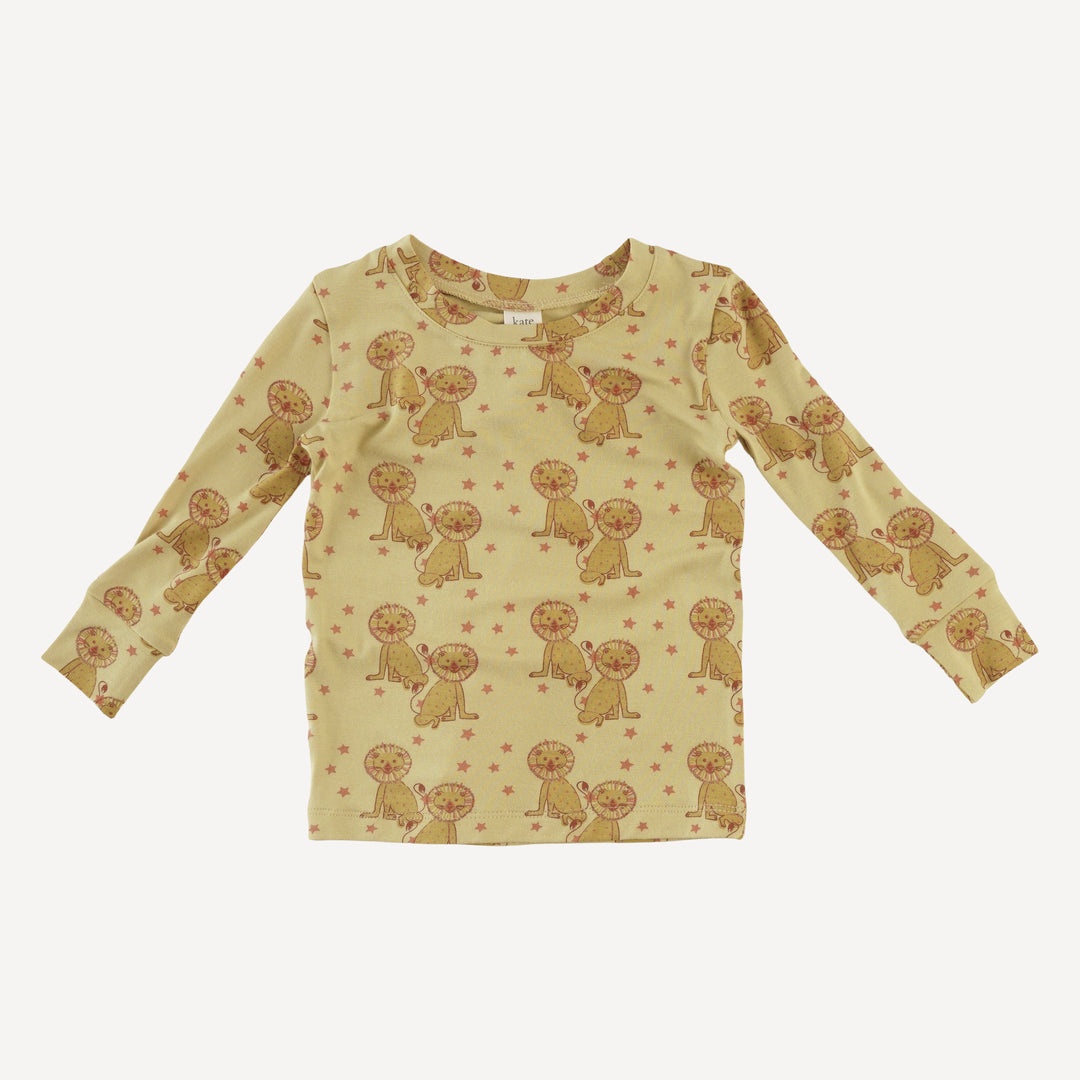 long sleeve crew neck pj set | vintage lion | bamboo