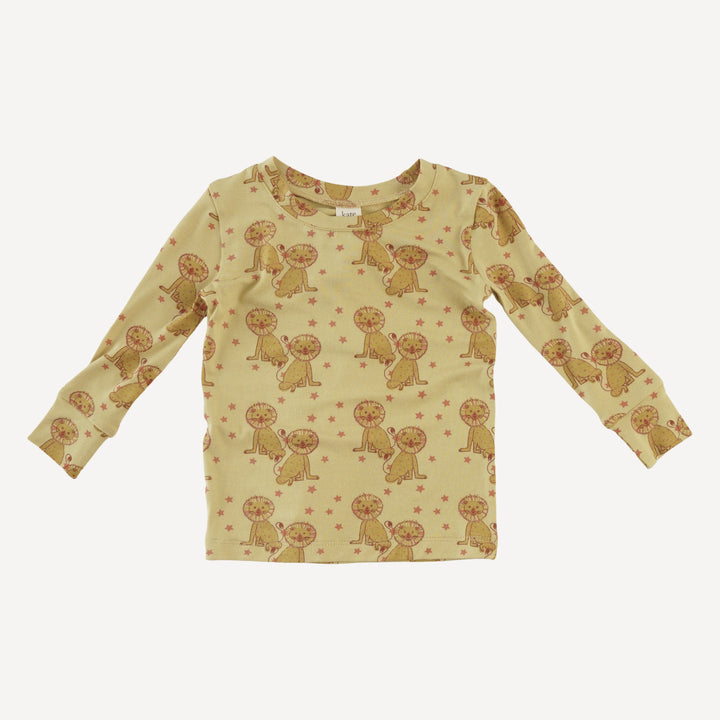long sleeve crew neck pj set | vintage lion | bamboo
