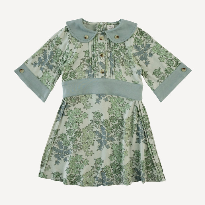peter pan pintuck dress | jade wildflower | bamboo