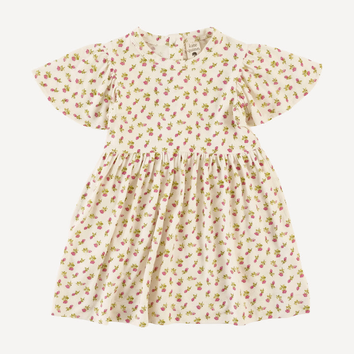 flutter sleeve dress | rosebud | bamboo