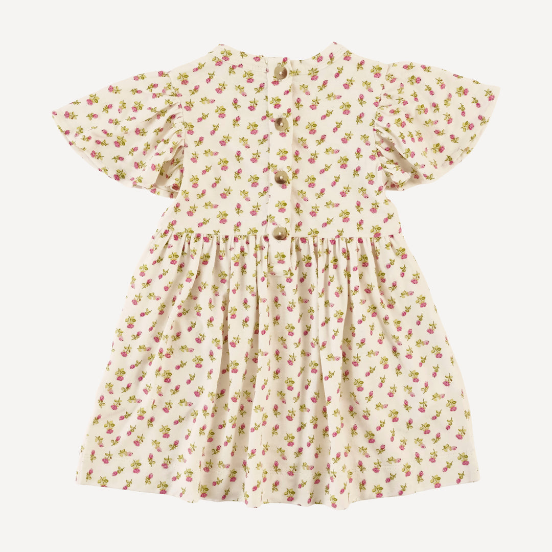 flutter sleeve dress | rosebud | bamboo
