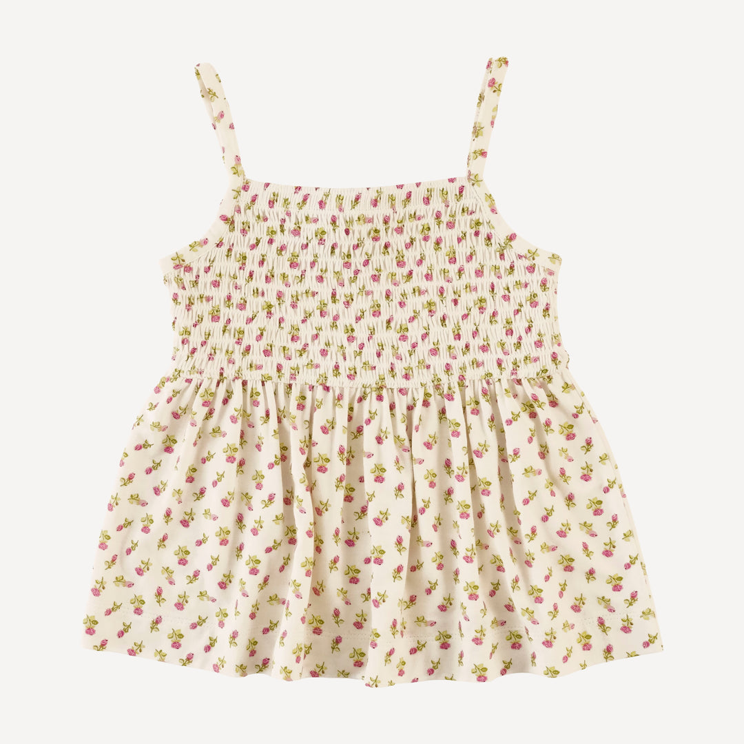 spaghetti strap smocked set | rosebud | bamboo