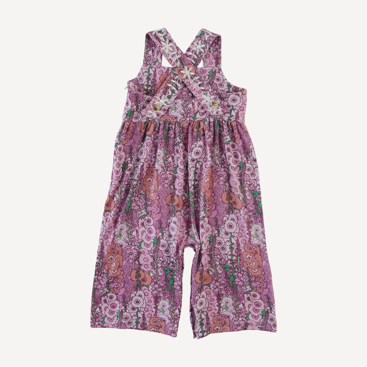 embroidered gaucho jumpsuit | orchid hollyhock | bamboo