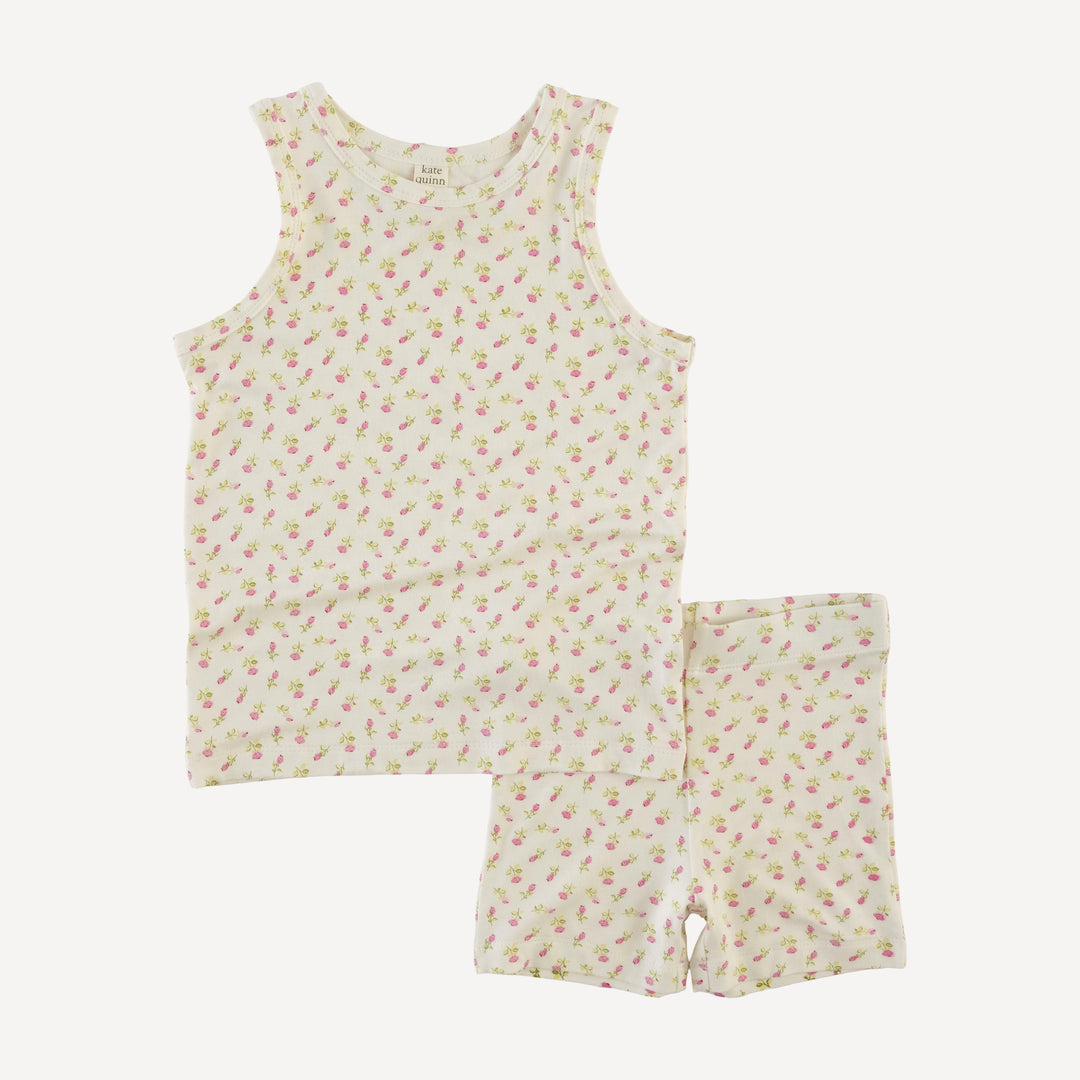 skinny tank + bike short set | rose bud | bamboo