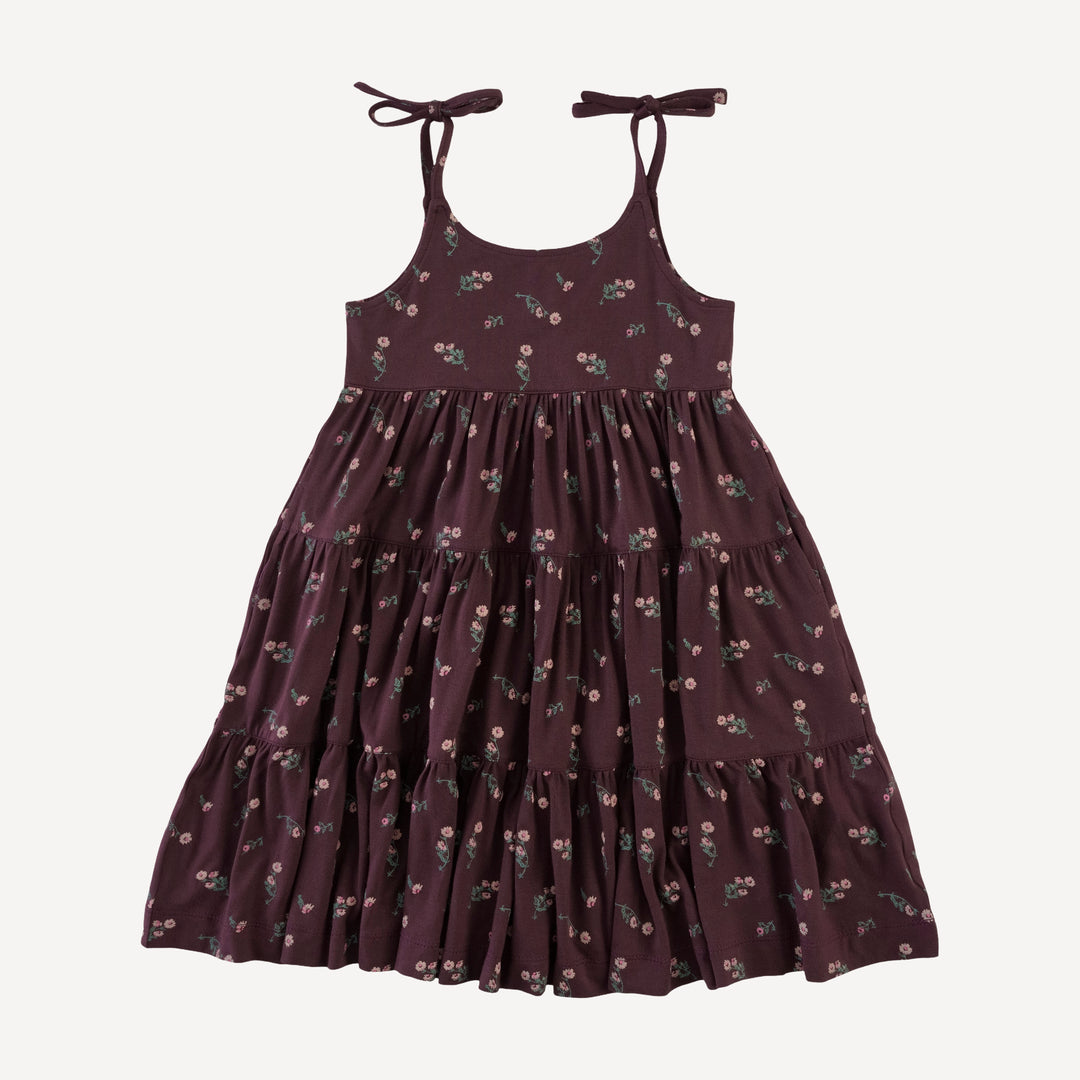 spaghetti tie prairie dress | huckleberry chamomile | bamboo