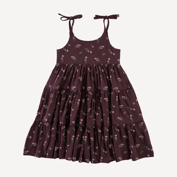 spaghetti tie prairie dress | huckleberry chamomile | bamboo