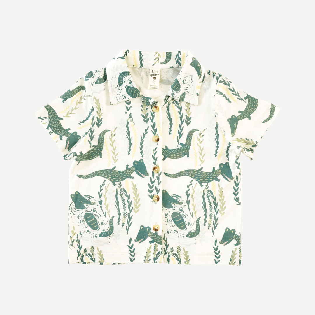 logan relaxed short set | crocodile | bamboo
