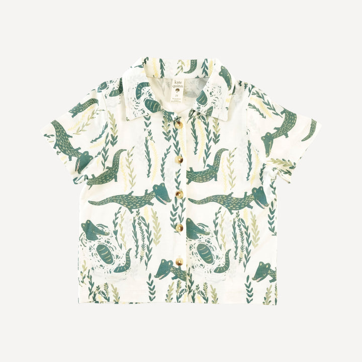 logan relaxed short set | crocodile | bamboo