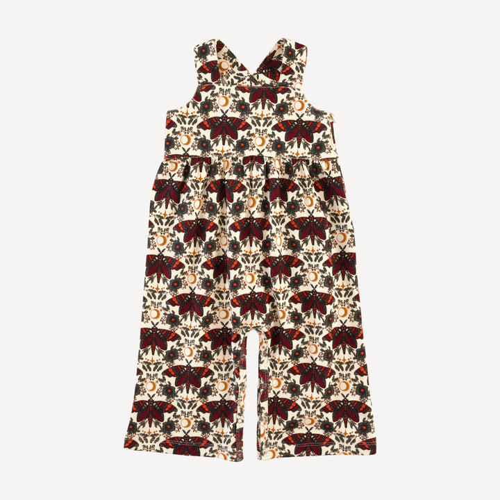 gaucho jumpsuit | dark butterfly night | organic cotton interlock