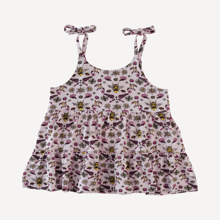 spaghetti tie prairie top + short set | rose litho bee | bamboo