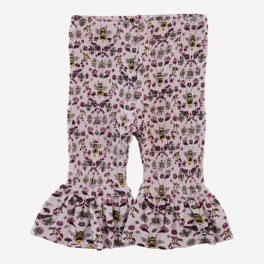 long sleeve smocked ruffle top + pant set | rose litho bee | bamboo