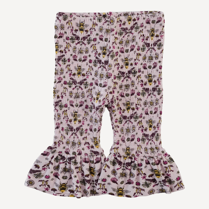 long sleeve smocked ruffle top + pant set | rose litho bee | bamboo