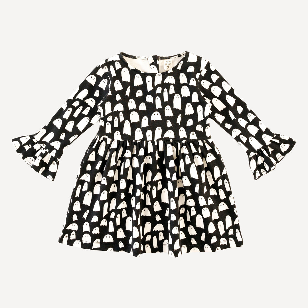 long bell sleeve dress | ghost | organic cotton interlock