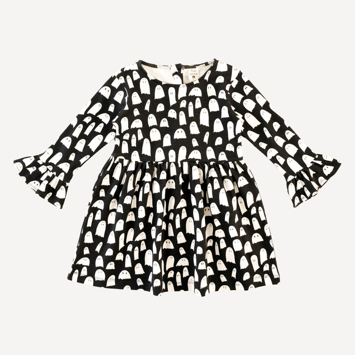 long bell sleeve dress | ghost | organic cotton interlock