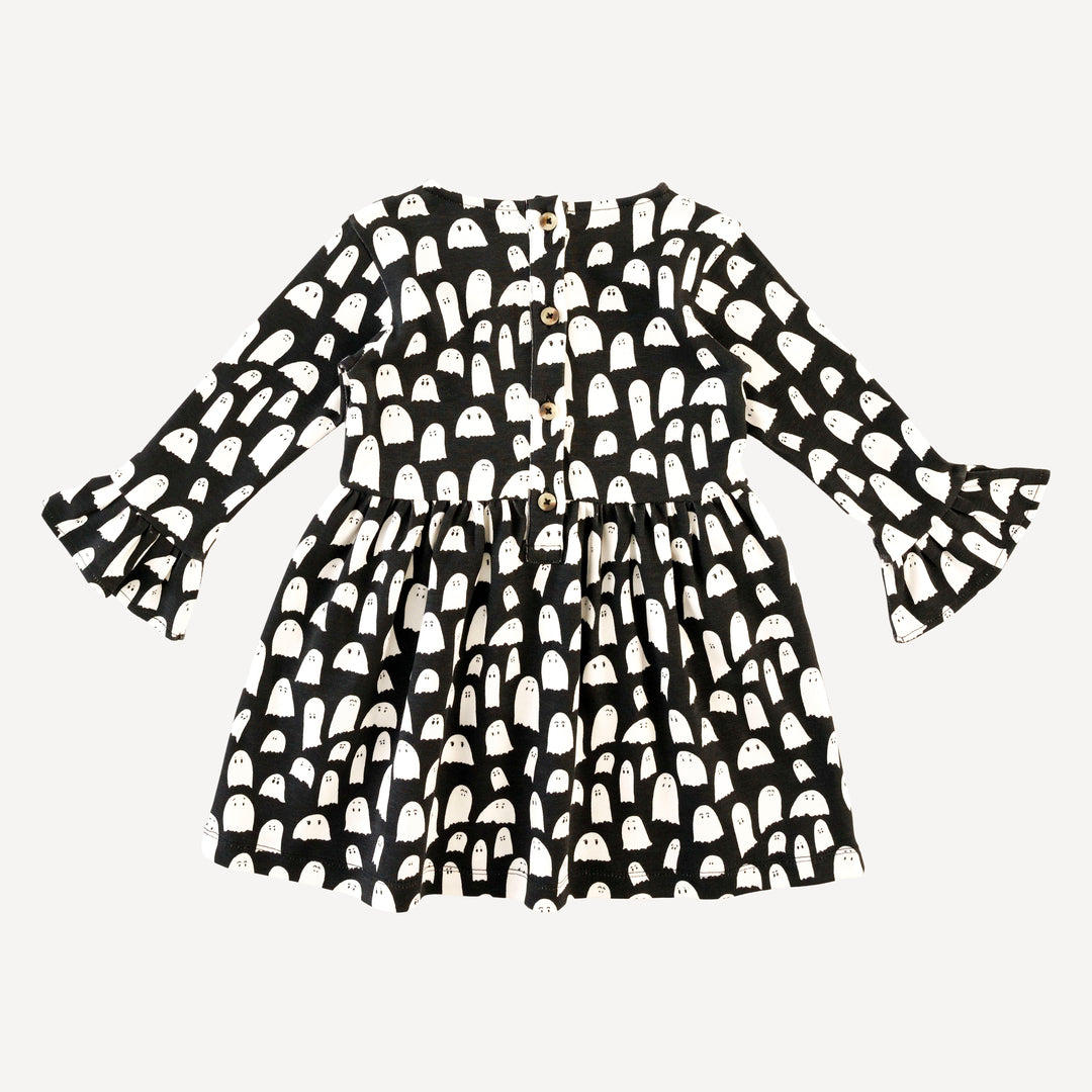 long bell sleeve dress | ghost | organic cotton interlock