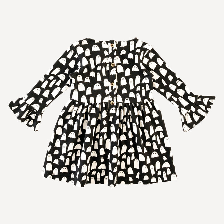 long bell sleeve dress | ghost | organic cotton interlock