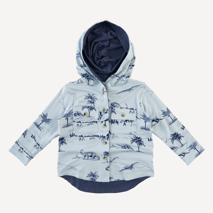 shacket | blue dino landscape | bamboo