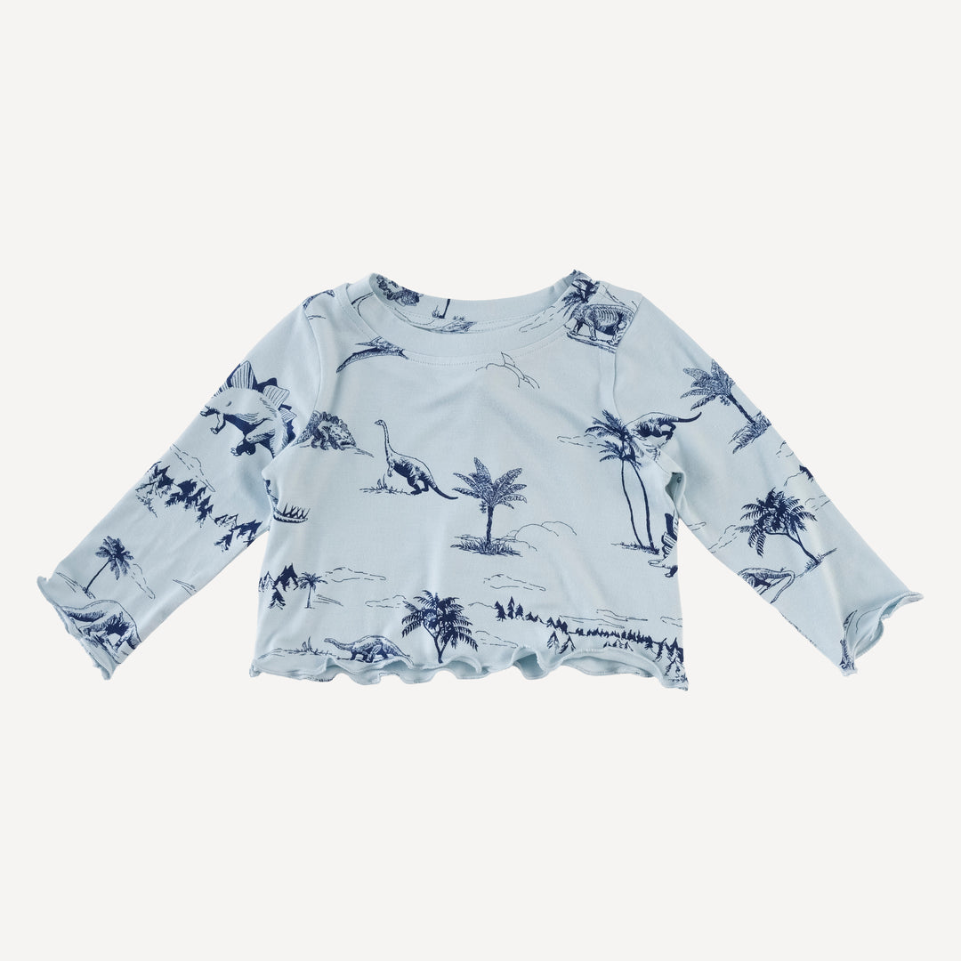 long sleeve jade set | blue dino landscape | bamboo