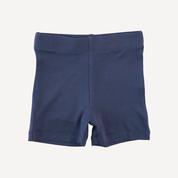 kick pleat peter pan top + bike short set | blue dino landscape | bamboo
