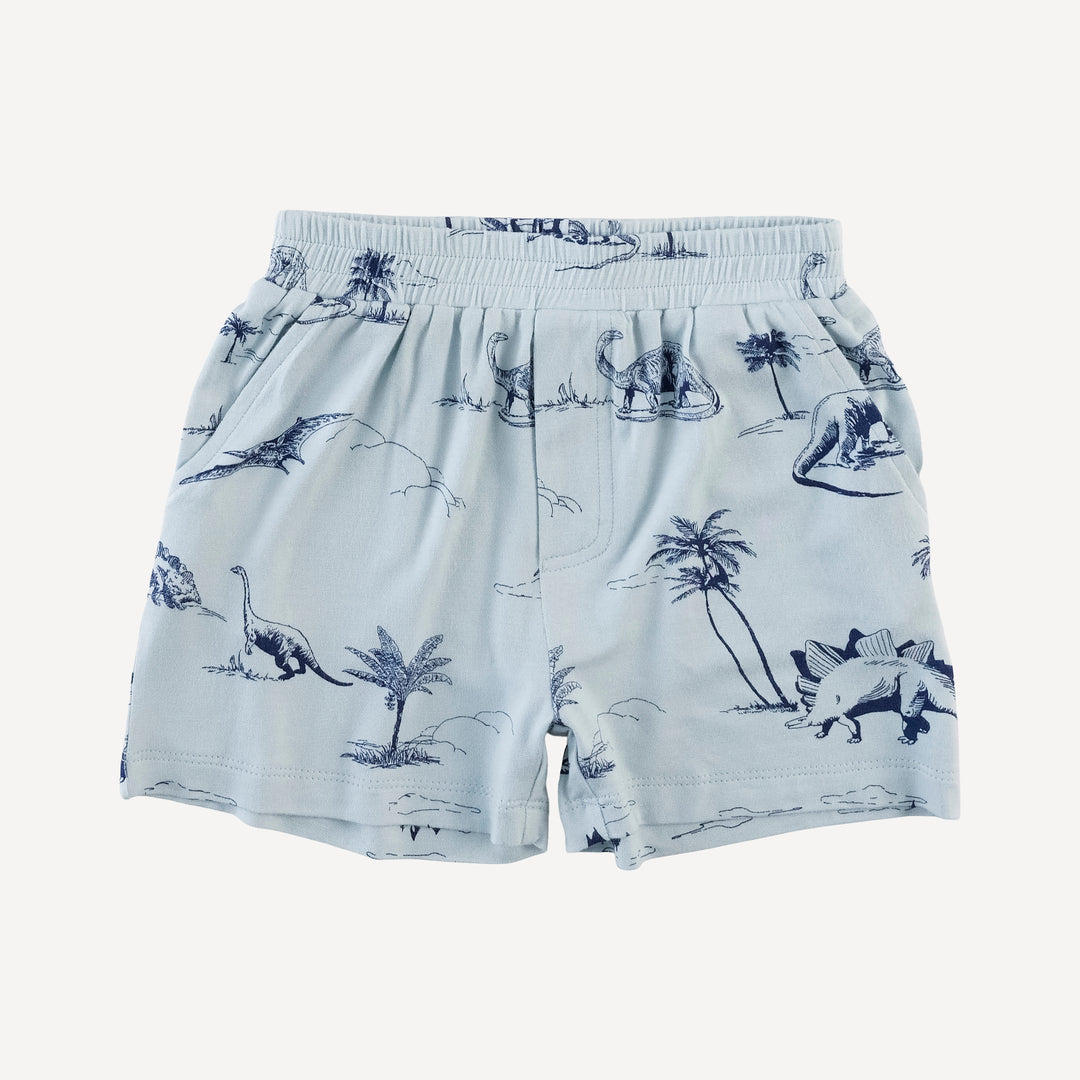 topstitch tank + relaxed short set | blue dino landscape | bamboo