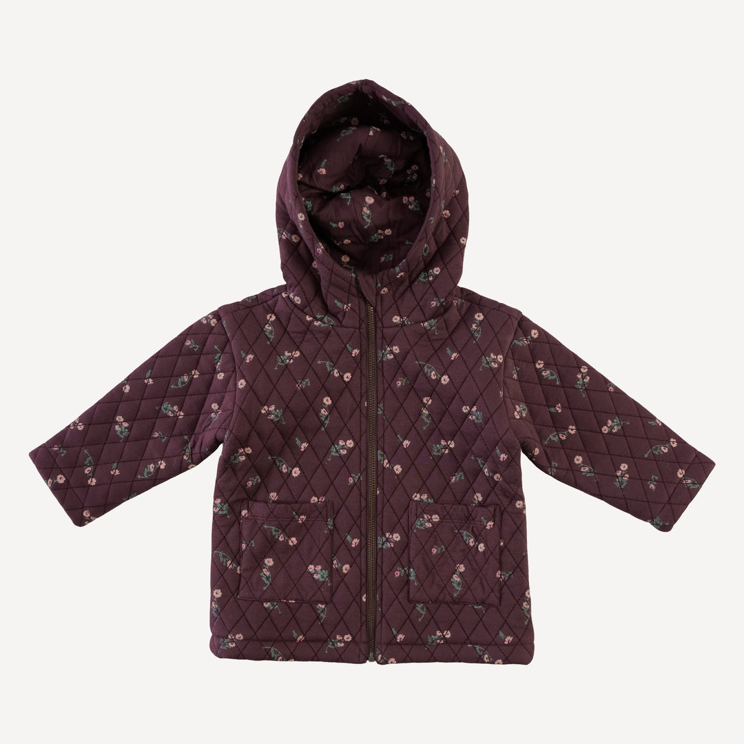 quilted hooded jacket | huckleberry chamomile | bamboo