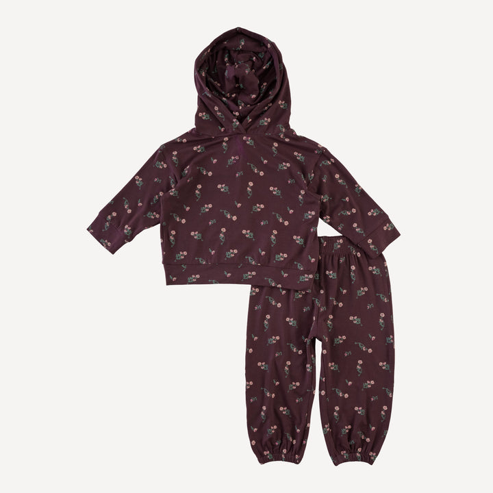 long sleeve hooded cuffed jogger set | huckleberry chamomile | bamboo