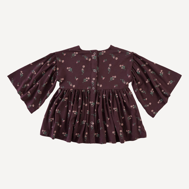 bell sleeve gathered tunic | huckleberry chamomile | bamboo