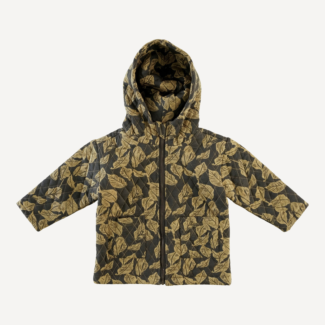 quilted hooded jacket | golden woods leaf | modal