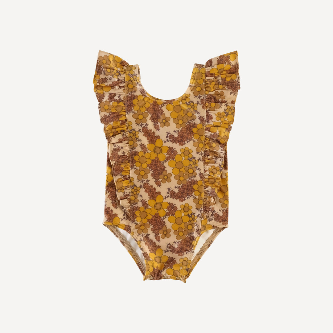 side ruffle tank swimsuit | sunset 60s floral | swim