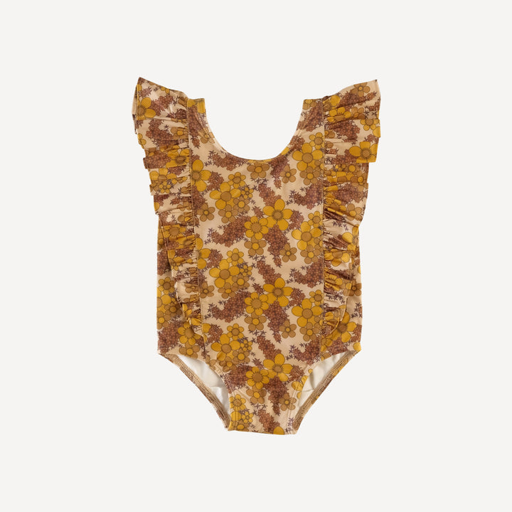 side ruffle tank swimsuit | sunset 60s floral | swim