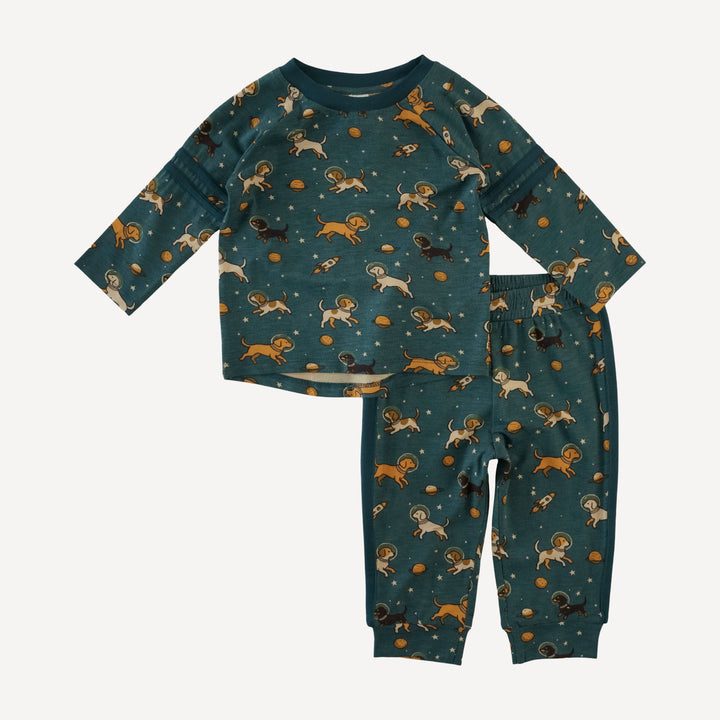 long sleeve football set | space pups | bamboo