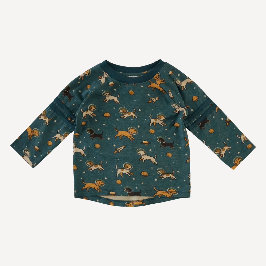 long sleeve football set | space pups | bamboo