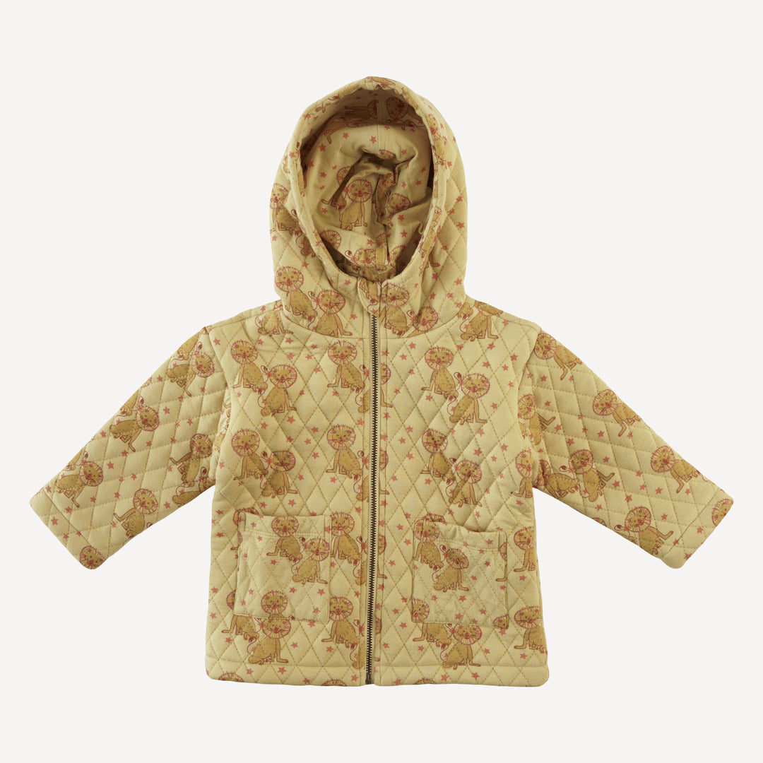 quilted hooded jacket | vintage lion | bamboo