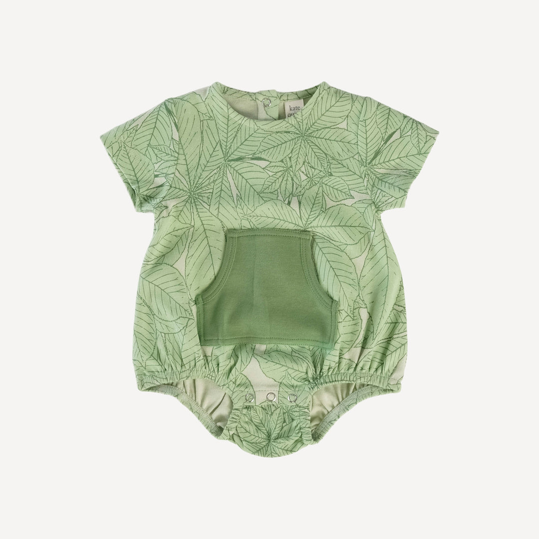 short sleeve kanga bubble | green foliage | organic cotton interlock