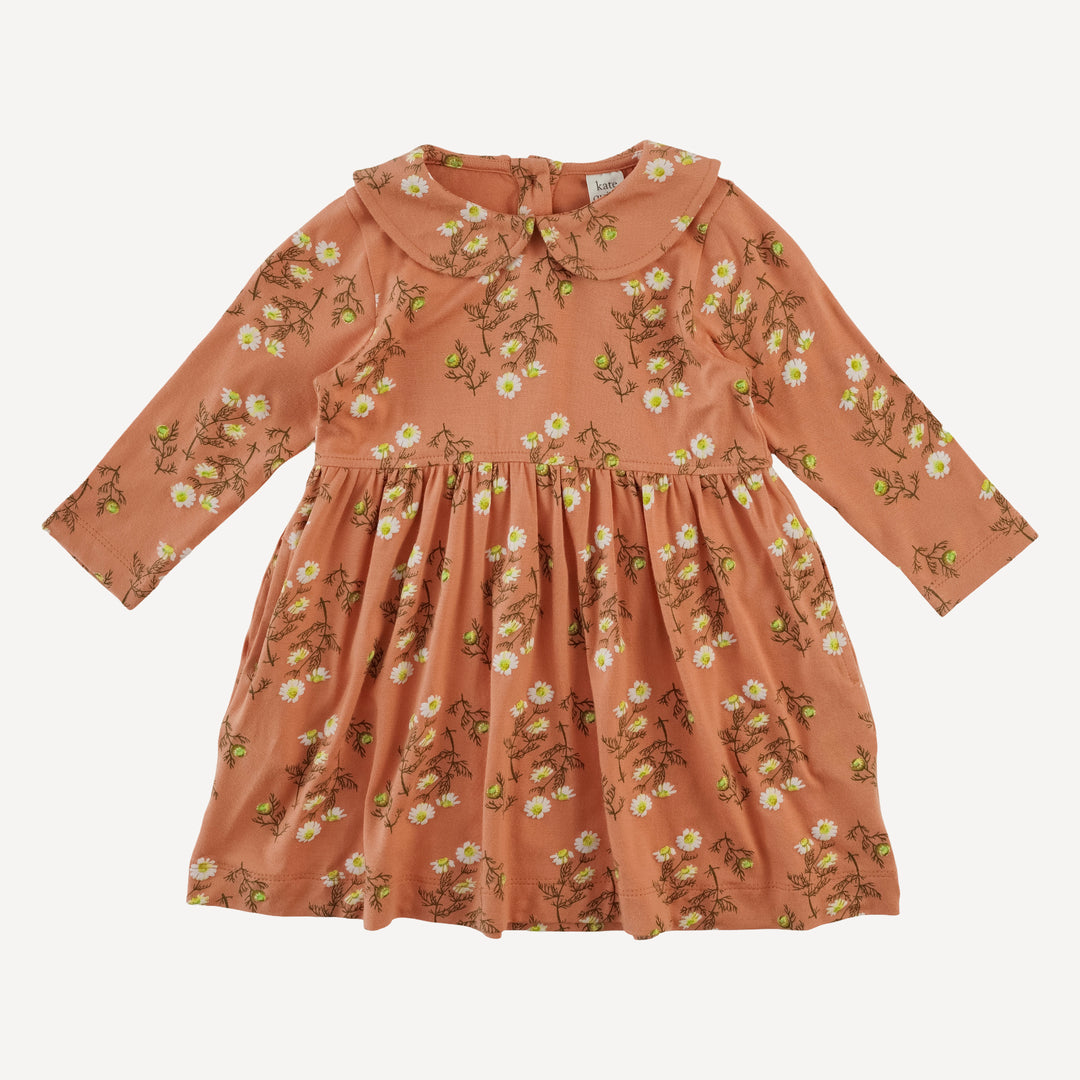 long sleeve peter pan dress | wild chamomile | bamboo