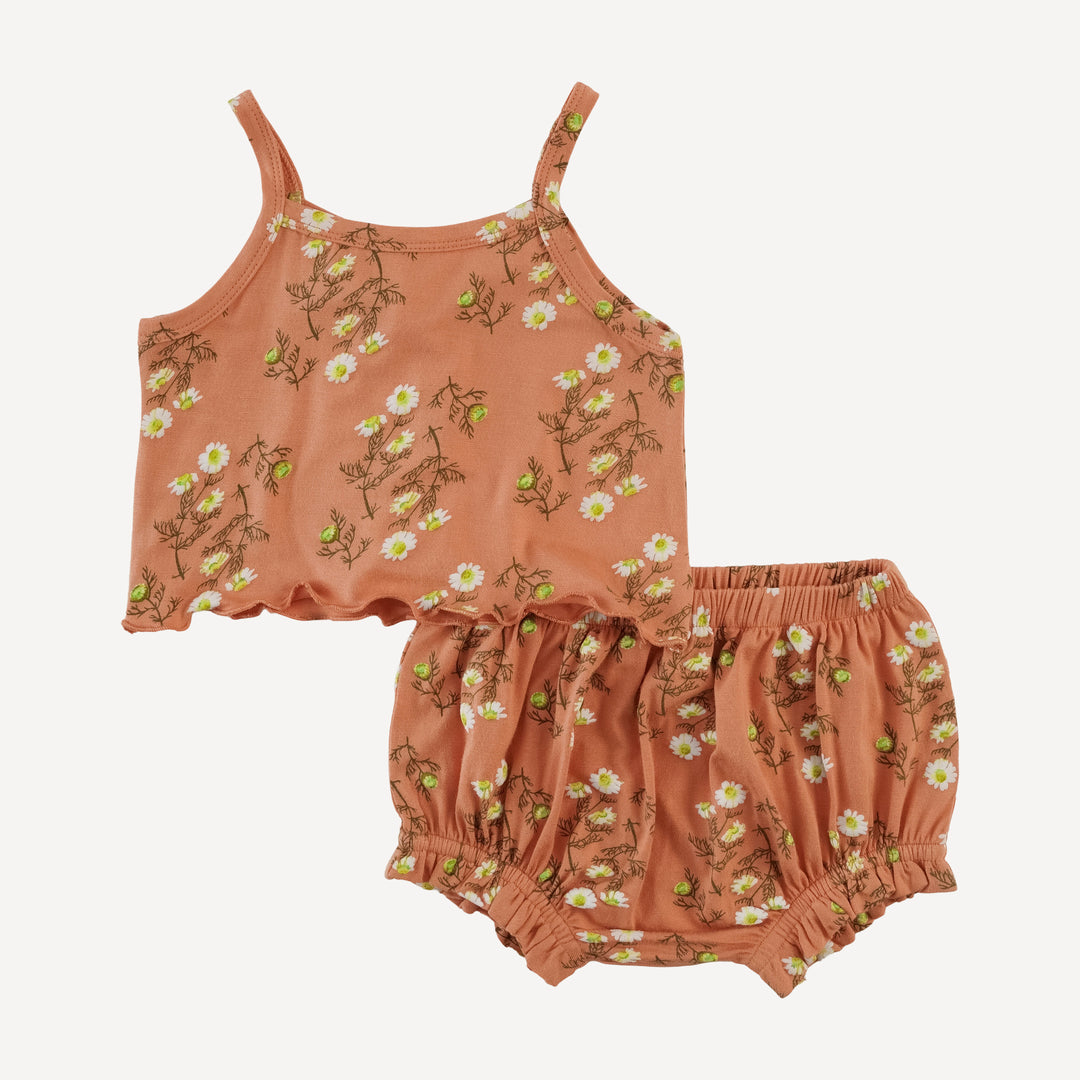 lettuce spaghetti tank + bloomer set | wild chamomile | bamboo