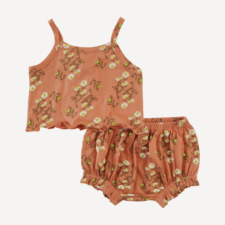 lettuce spaghetti tank + bloomer set | wild chamomile | bamboo