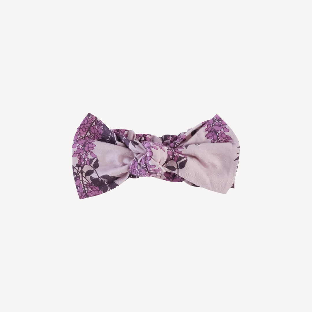 elastic bow headband | violet wisteria | bamboo