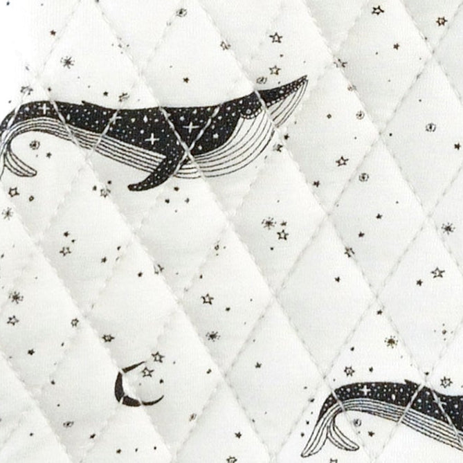 quilted hooded jacket | mystical whales | bamboo